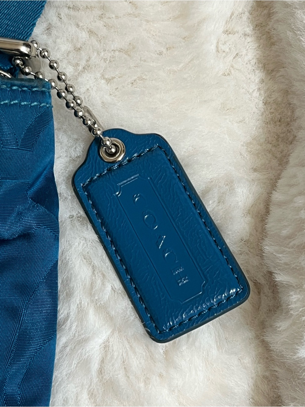 Coach Teal Signature Nylon Crossbody Bag - Pre-Owned - Picture 14 of 16